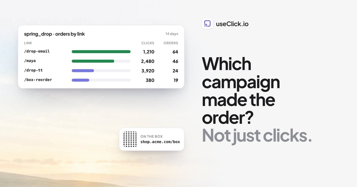 Shopify Link Tracking: See Which TikTok, Instagram, Email or QR Campaign Creates Orders