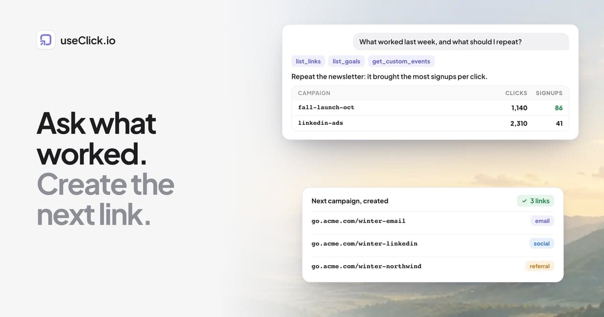 Ask Your AI Agent What Worked, Then Create the Next Tracked Link