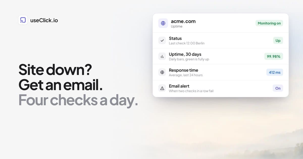 Free Website Down Alerts: Get an Email When Your Site Stops Responding